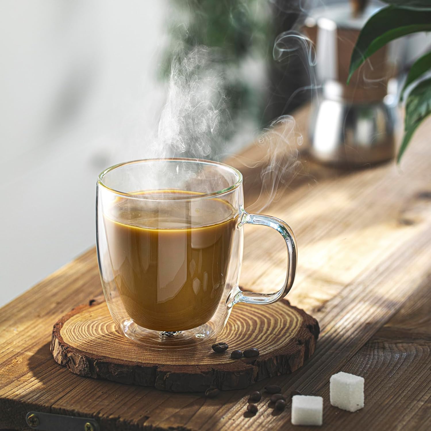Double Wall Glass Coffee Mugs, Insulated Coffee Mugs, Coffee Mugs -Set of 2 (12.5 oz) Double Wall Glass Coffee Mugs, Insulated Coffee Mugs, Coffee Mugs -Set of 2 (12.5 oz)